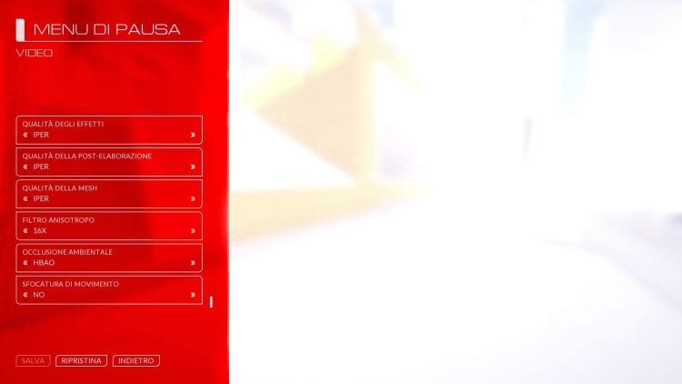 Mirror's Edge Catalyst Impostazioni 2