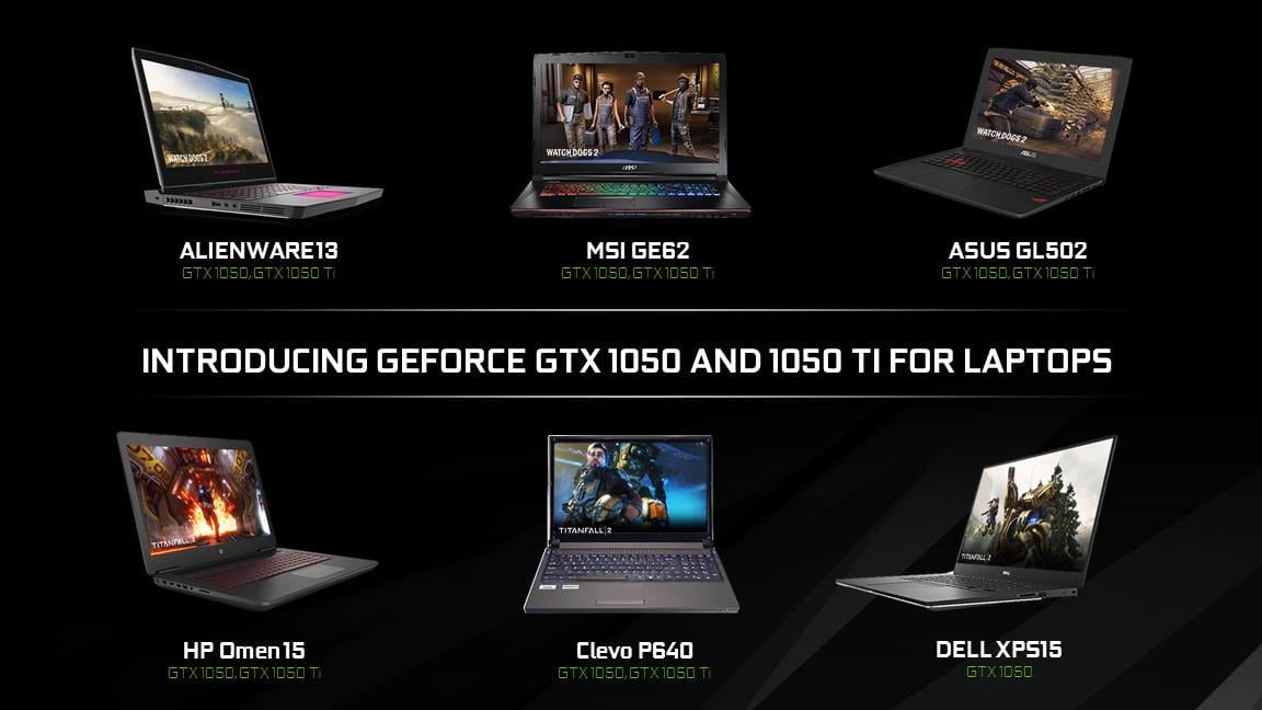 Disponibili le nuove GeForce GTX1050 e 1050TI per notebook