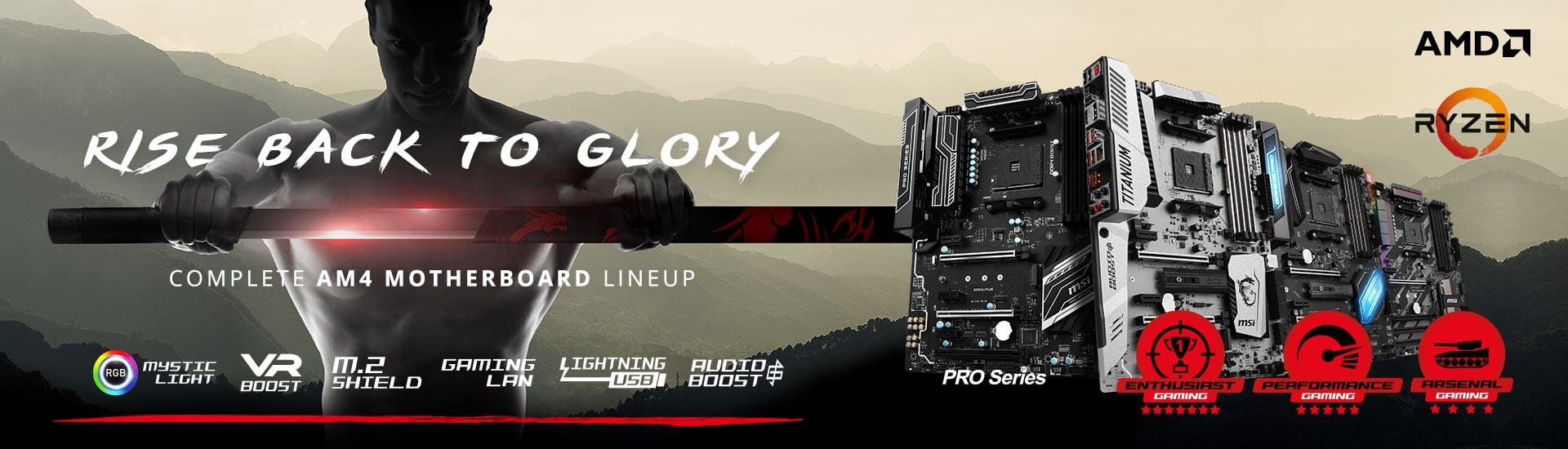 La lineup di MSI per le schede madri AM4 Ryzen