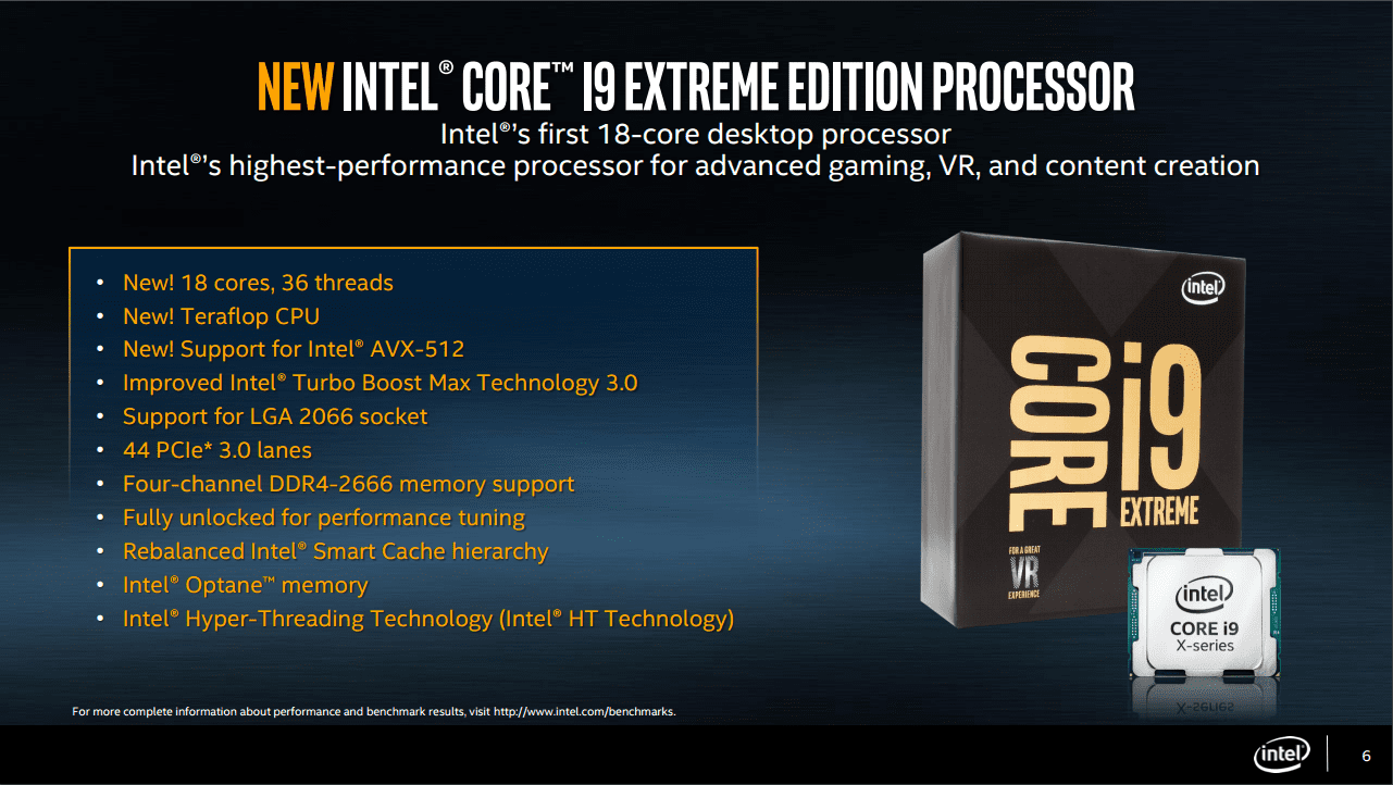 Intel ufficializza la serie Core X, i9 fino a 18 core