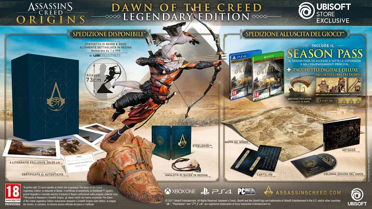 Assassin’s Creed Origins avrà una Collector’s Edition da 799€