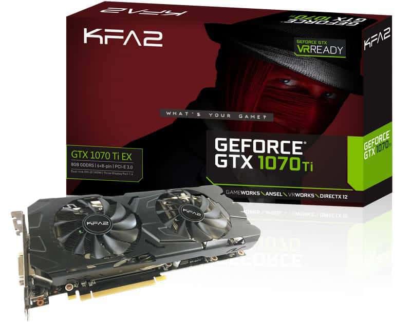 Anche la KFA2 GeForce GTX 1070 Ti EX in foto