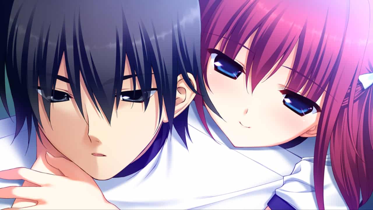 Abbraccio tra due personaggi di The Fruit of Grisaia