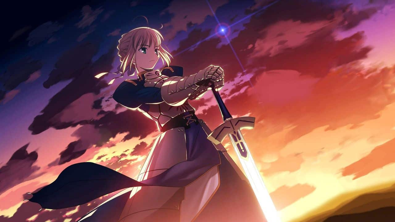 Saber di Fate/Stay Night in posa