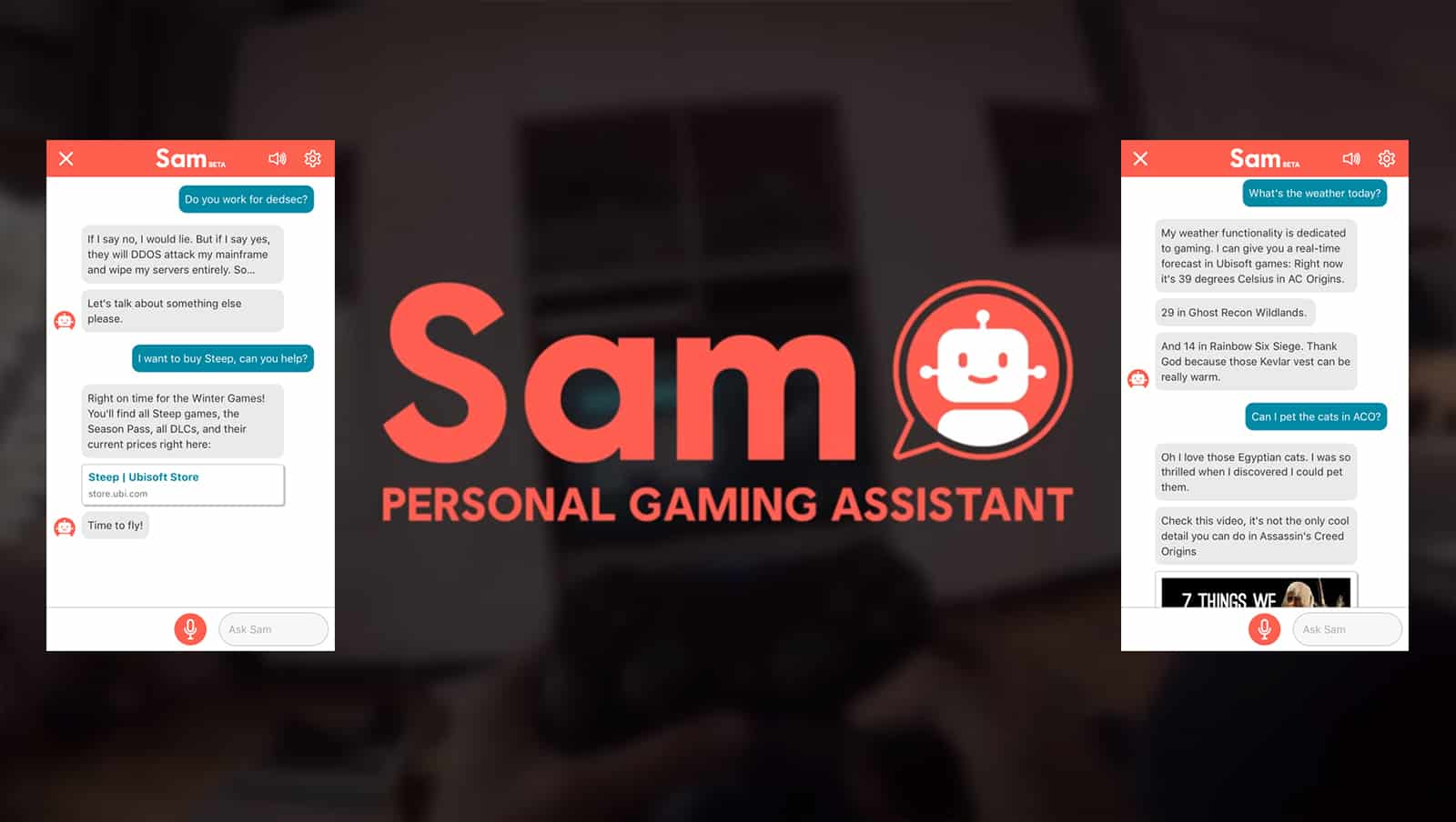 SAM Ubisoft, disponibile l’app mobile e assistente di gioco