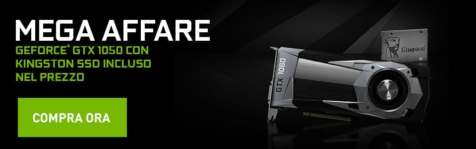 Nuovo bundle GeForce GTX 1060/1050/1050TI con SSD KINGSTON