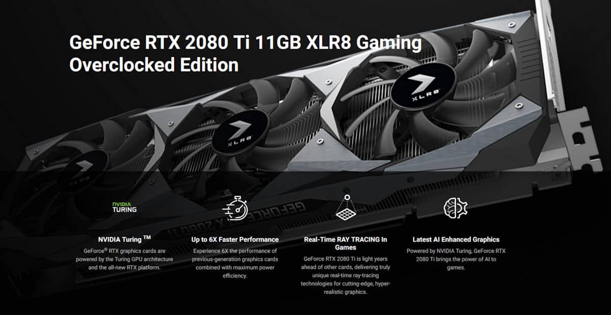 PNY GeForce RTX 2080 Ti XLR8 su sito ufficiale e confermate le specifiche