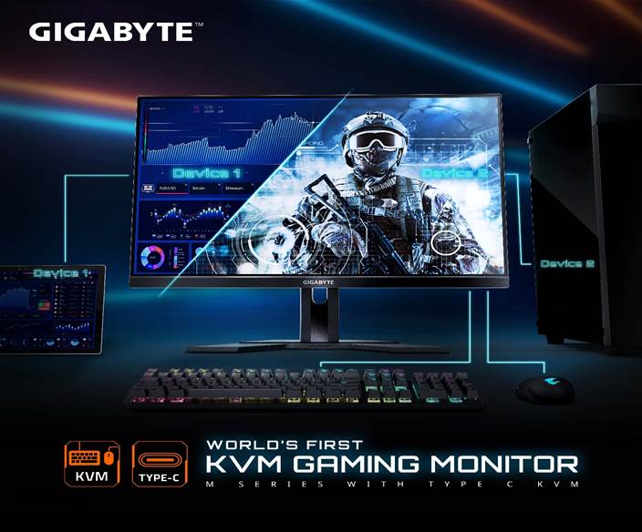 GIGABYTE M27F e M27Q, monitor con KVM integrato