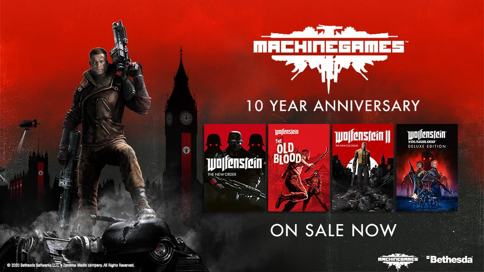 MachineGames festeggia il suo 10° anninversario con offerte e bundle speciali