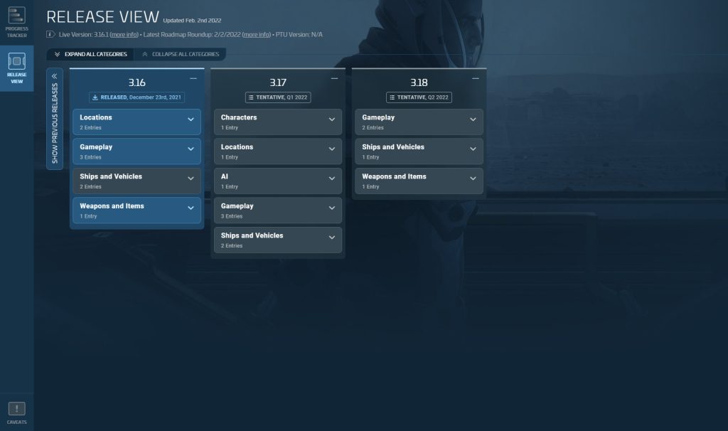 star citizen roadmap ritardi