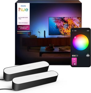 Philips Hue White and Color Ambiance Barra LED Smart Play, 2 pezzi,