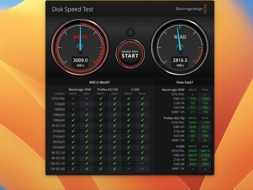 Blackmagic Disk Speed Test