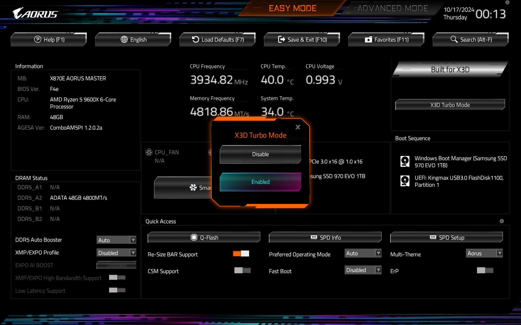 gigabyte X3D Turbo Mode