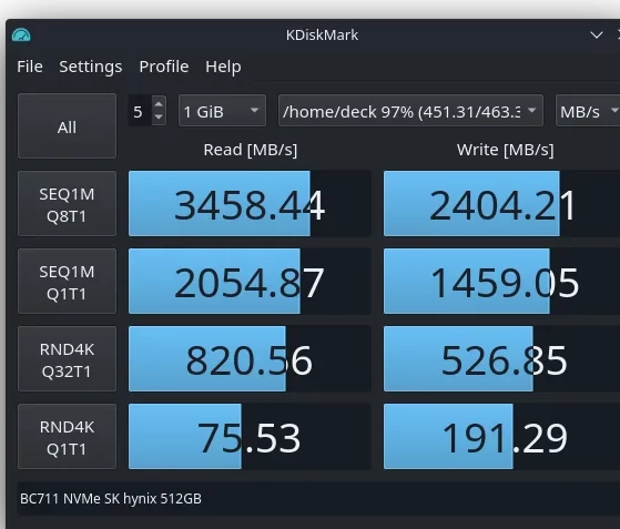 steam deck ssd benchamrk