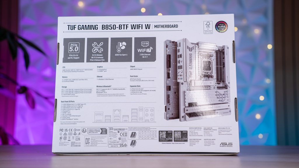ASUS TUF Gaming B850 BTF WIFI Recensione2