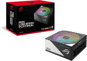 ASUS ROG Loki SFX L 850W Gaming Alimentatore modulare, certificato 80+ Platinum e Lambda A, ventola ARGB PWM da 120 mm, Aura Sync, compatibile ATX 3.0 e PCIe 5.0