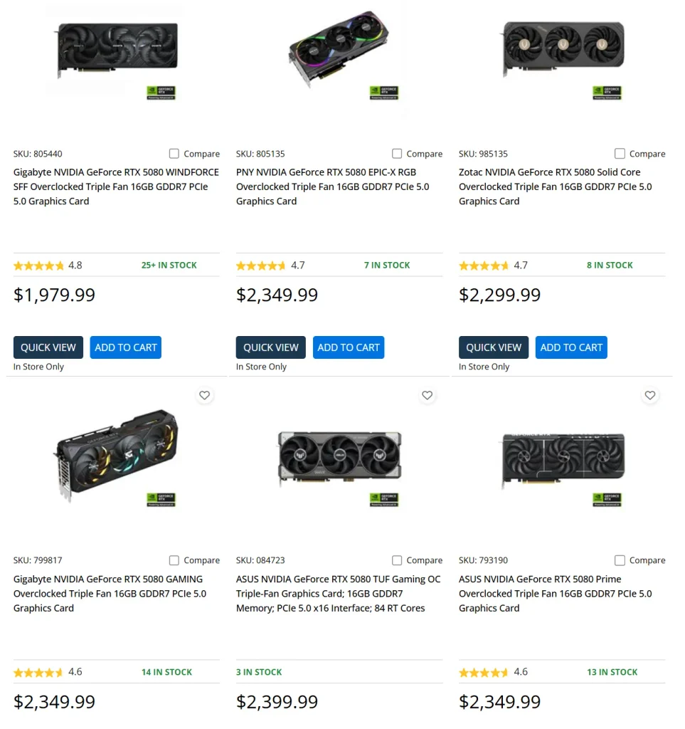 RTX 5080 PREZZI